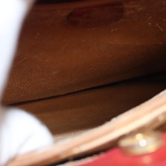 GUCCI Bamboo Hand Bag Leather Red Gold 002 1186 0259 Auth ep8784