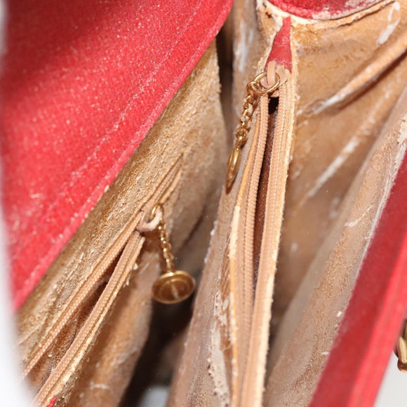 GUCCI Bamboo Hand Bag Leather Red Gold 002 1186 0259 Auth ep8784