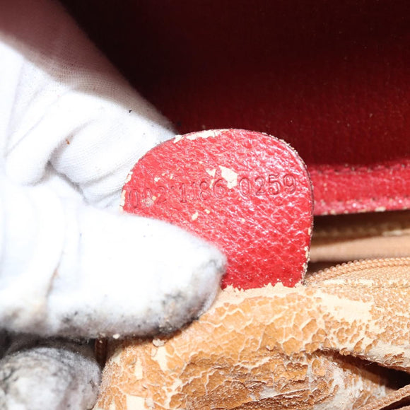 GUCCI Bamboo Hand Bag Leather Red Gold 002 1186 0259 Auth ep8784