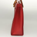 GUCCI Bamboo Hand Bag Leather Red Gold 002 1186 0259 Auth ep8784-4