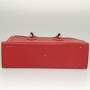 GUCCI Bamboo Hand Bag Leather Red Gold 002 1186 0259 Auth ep8784-5