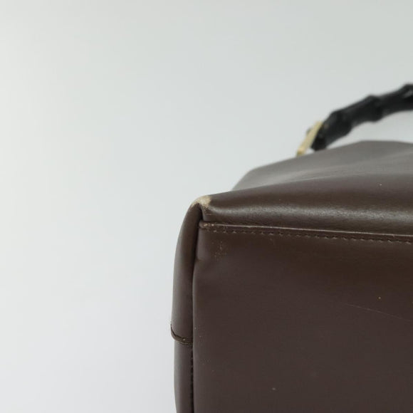 GUCCI Bamboo Shoulder Bag Leather Brown Gold 001 1553 1880 Auth ep8788