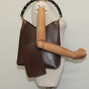 GUCCI Bamboo Shoulder Bag Leather Brown Gold 001 1553 1880 Auth ep8788-24