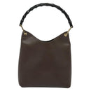 GUCCI Bamboo Shoulder Bag Leather Brown Gold 001 1553 1880 Auth ep8788-2