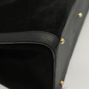 GUCCI Bamboo Hand Bag Suede Black Gold 002 0260 Auth ep8789-9