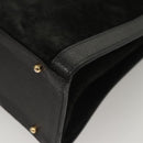 GUCCI Bamboo Hand Bag Suede Black Gold 002 0260 Auth ep8789-14