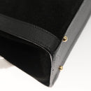 GUCCI Bamboo Hand Bag Suede Black Gold 002 0260 Auth ep8789-15