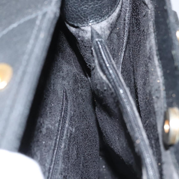 GUCCI Bamboo Hand Bag Suede Black Gold 002 0260 Auth ep8789