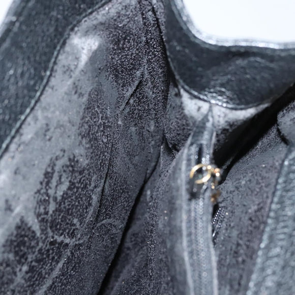 GUCCI Bamboo Hand Bag Suede Black Gold 002 0260 Auth ep8789