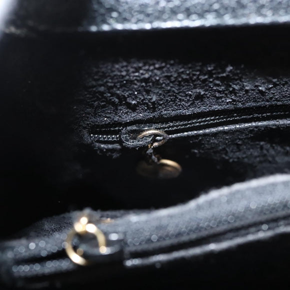 GUCCI Bamboo Hand Bag Suede Black Gold 002 0260 Auth ep8789