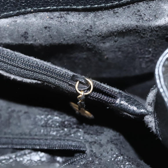 GUCCI Bamboo Hand Bag Suede Black Gold 002 0260 Auth ep8789