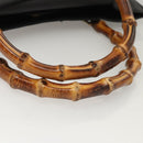GUCCI Bamboo Hand Bag Suede Black Gold 002 0260 Auth ep8789-7