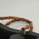 GUCCI Bamboo Hand Bag Suede Black Gold 002 0260 Auth ep8789-8