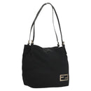 FENDI Shoulder Bag Nylon Black Silver Auth ep8791-1