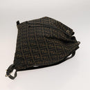 FENDI Zucca Canvas Backpack Brown Black gold Auth ep8792-3