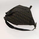 FENDI Zucca Canvas Backpack Brown Black gold Auth ep8792-4