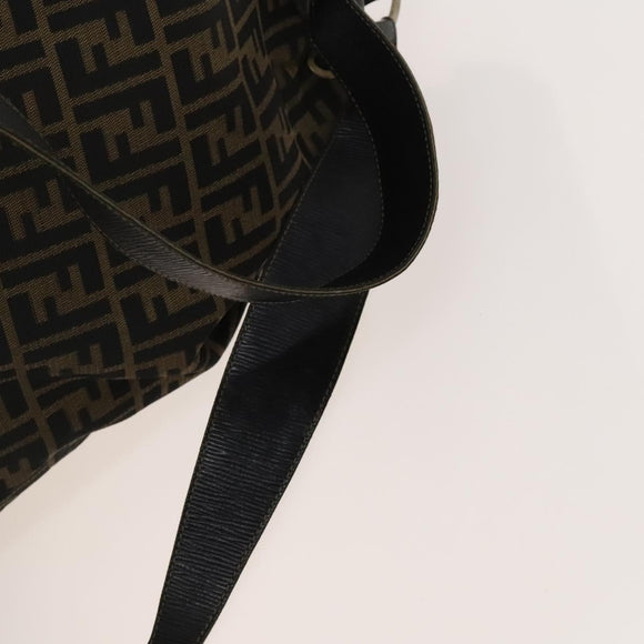 FENDI Zucca Canvas Backpack Brown Black gold Auth ep8792