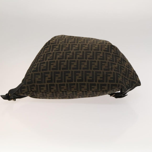 FENDI Zucca Canvas Backpack Brown Black gold Auth ep8792