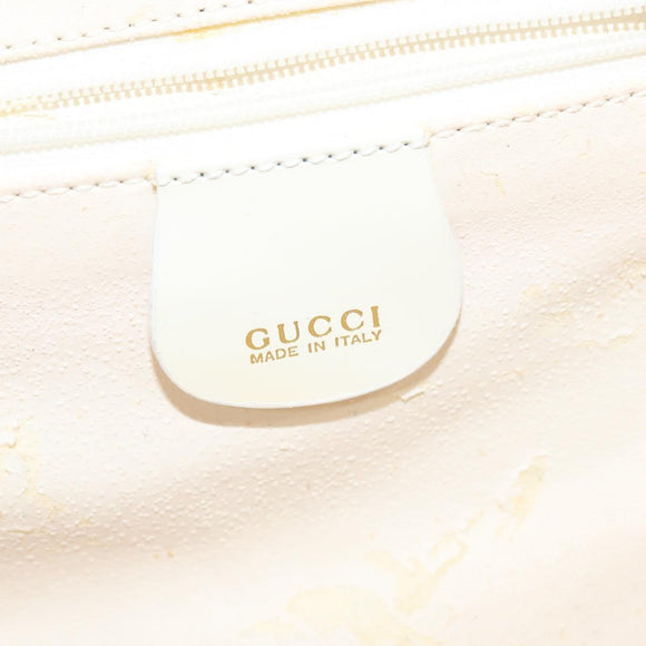 GUCCI Vanity Cosmetic Pouch Patent 2way Gold White 000 270 0323 Auth ep8794