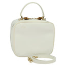 GUCCI Vanity Cosmetic Pouch Patent 2way Gold White 000 270 0323 Auth ep8794-1