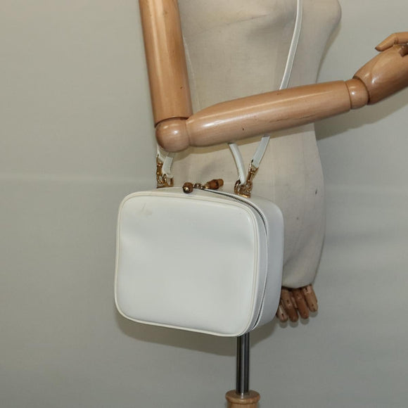 GUCCI Vanity Cosmetic Pouch Patent 2way Gold White 000 270 0323 Auth ep8794