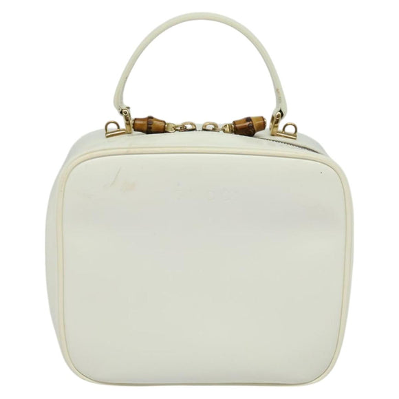 GUCCI Vanity Cosmetic Pouch Patent 2way Gold White 000 270 0323 Auth ep8794