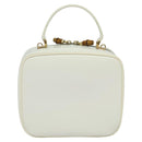 GUCCI Vanity Cosmetic Pouch Patent 2way Gold White 000 270 0323 Auth ep8794-2