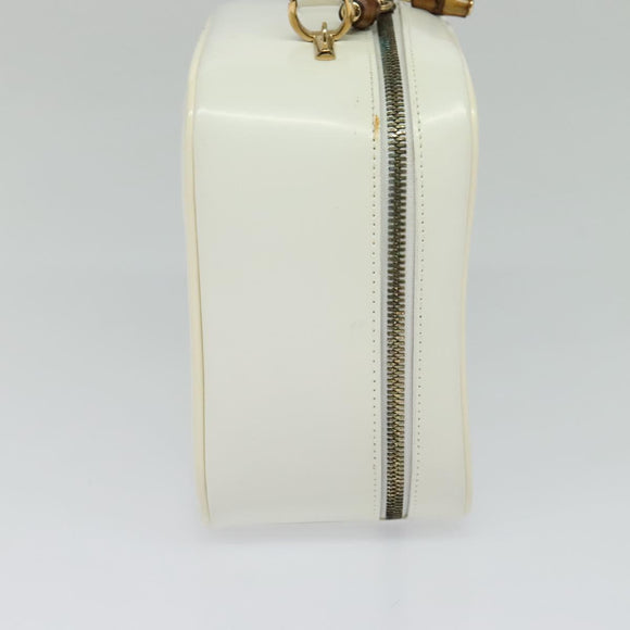 GUCCI Vanity Cosmetic Pouch Patent 2way Gold White 000 270 0323 Auth ep8794