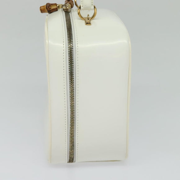 GUCCI Vanity Cosmetic Pouch Patent 2way Gold White 000 270 0323 Auth ep8794