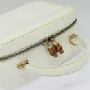 GUCCI Vanity Cosmetic Pouch Patent 2way Gold White 000 270 0323 Auth ep8794-6