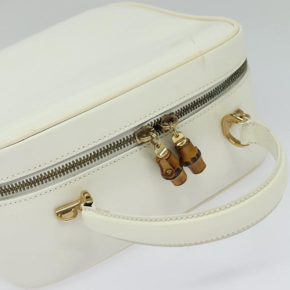 GUCCI Vanity Cosmetic Pouch Patent 2way Gold White 000 270 0323 Auth ep8794