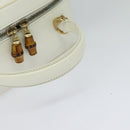 GUCCI Vanity Cosmetic Pouch Patent 2way Gold White 000 270 0323 Auth ep8794-7