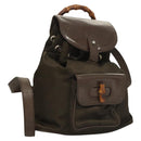 GUCCI Bamboo Rucksack Nylon Khaki 003 2058 0030 5 Auth ep8797-1