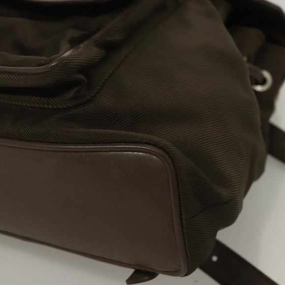 GUCCI Bamboo Rucksack Nylon Khaki 003 2058 0030 5 Auth ep8797