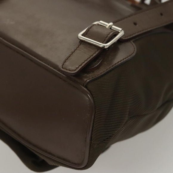 GUCCI Bamboo Backpack Nylon Khaki 003 2058 0030 5 Auth ep8797