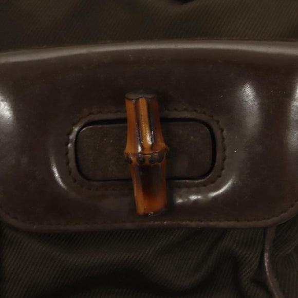 GUCCI Bamboo Backpack Nylon Khaki 003 2058 0030 5 Auth ep8797