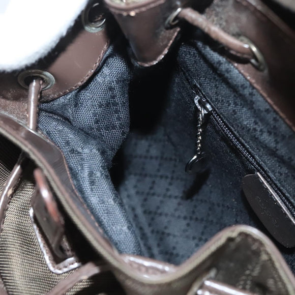 GUCCI Bamboo Backpack Nylon Khaki 003 2058 0030 5 Auth ep8797