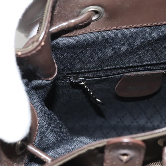 GUCCI Bamboo Backpack Nylon Khaki 003 2058 0030 5 Auth ep8797