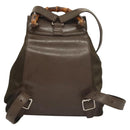 GUCCI Bamboo Rucksack Nylon Khaki 003 2058 0030 5 Auth ep8797-2