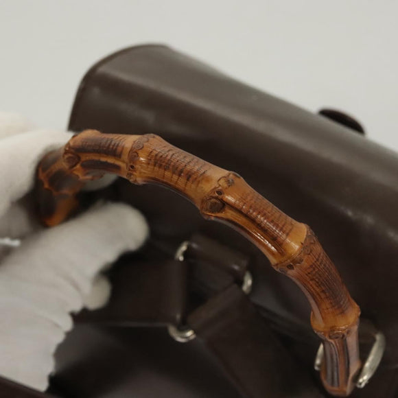 GUCCI Bamboo Backpack Nylon Khaki 003 2058 0030 5 Auth ep8797