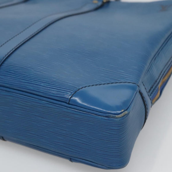 LOUIS VUITTON Epi Porte Documents Voyage Business Bag Blue M54475 Auth ep8830