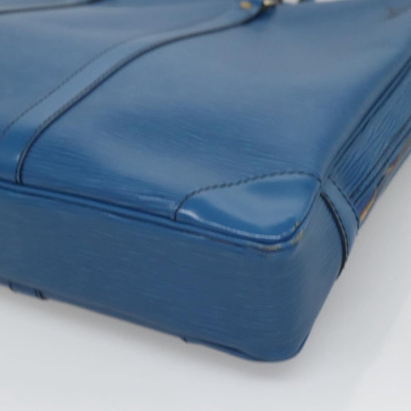 LOUIS VUITTON Epi Porte Documents Voyage Business Bag Blue M54475 Auth ep8830