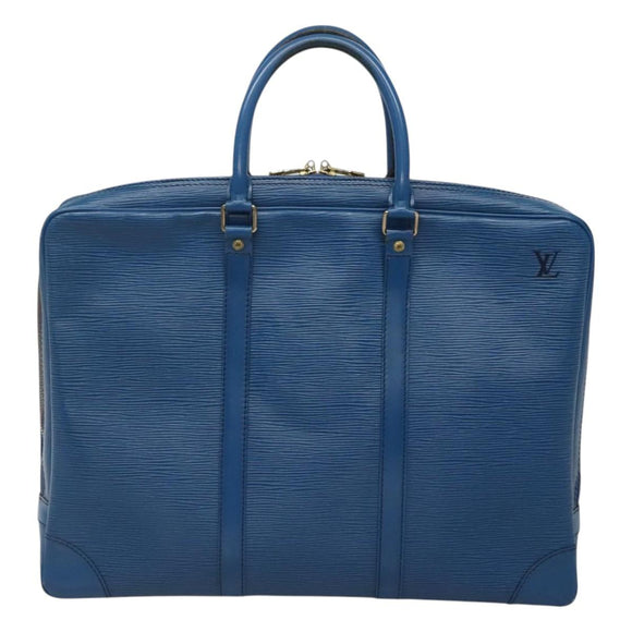 LOUIS VUITTON Epi Porte Documents Voyage Business Bag Blue M54475 Auth ep8830