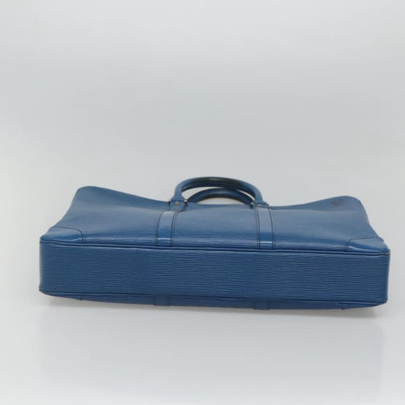 LOUIS VUITTON Epi Porte Documents Voyage Business Bag Blue M54475 Auth ep8830