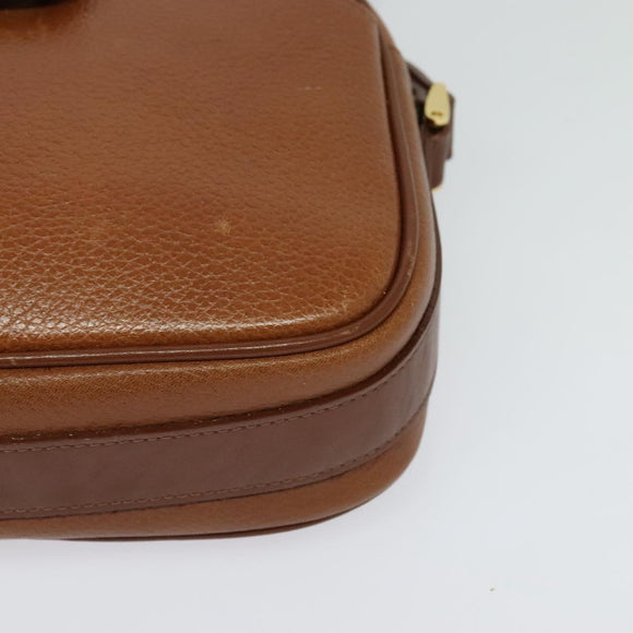 Burberrys Shoulder Bag Leather Brown Gold Auth ep8843