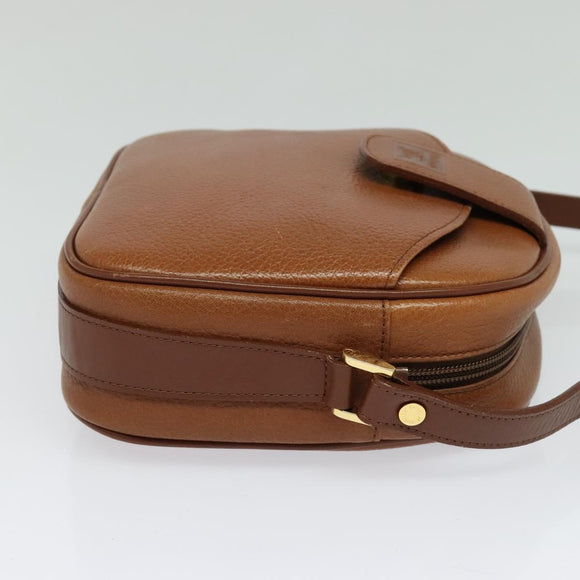 Burberrys Shoulder Bag Leather Brown Gold Auth ep8843