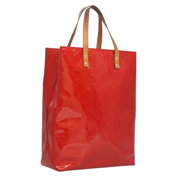 LOUIS VUITTON Monogram Vernis Reade MM Hand Bag Red Rouge M91086 LV Auth ep8844