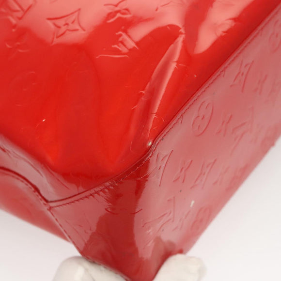 LOUIS VUITTON Monogram Vernis Reade MM Hand Bag Red Rouge M91086 LV Auth ep8844