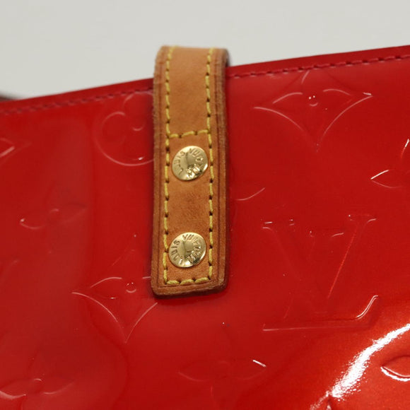 LOUIS VUITTON Monogram Vernis Reade MM Hand Bag Red Rouge M91086 LV Auth ep8844