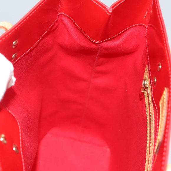 LOUIS VUITTON Monogram Vernis Reade MM Hand Bag Red Rouge M91086 LV Auth ep8844